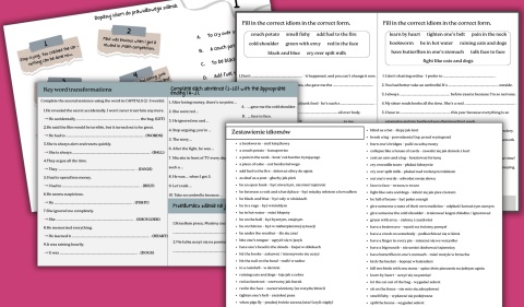 Idiomy w obrazkach i ćwiczeniach - karty pracy