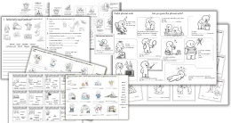 Phrasal verbs - czasowniki frazowe w obrazkach i ćwiczeniach. Karty pracy.