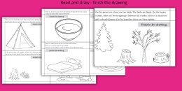 Read and draw - finish the drawing