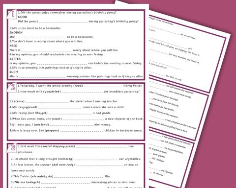 Wklejki gramatyczne do E8 - część druga